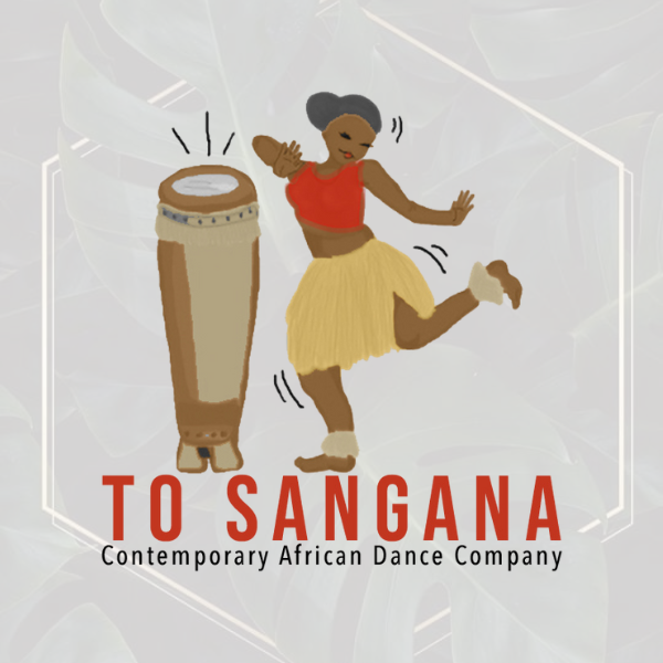 an illustration of a female-presenting Black person dances beside a tall drum